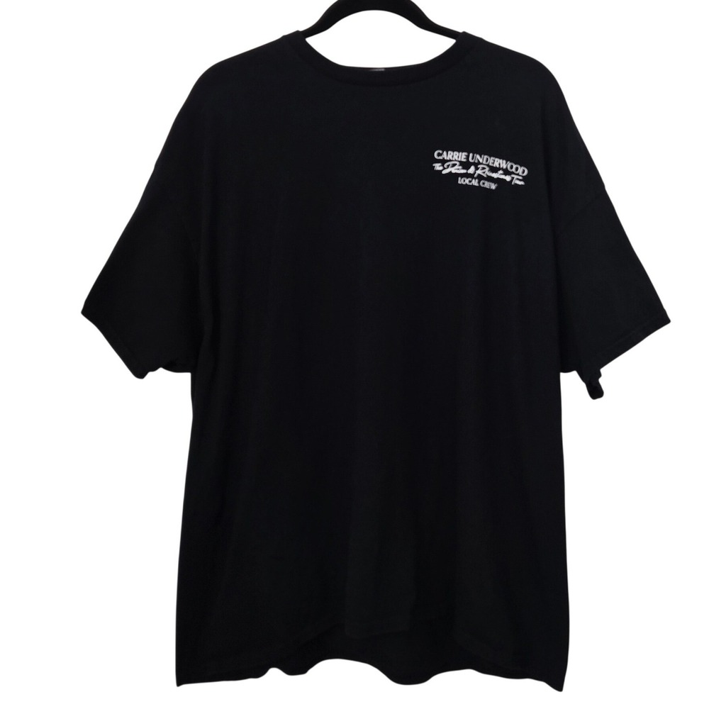 Carrie Underwood Denim Rhinestones Tour Local Crew Shirt Black Mens 2XL